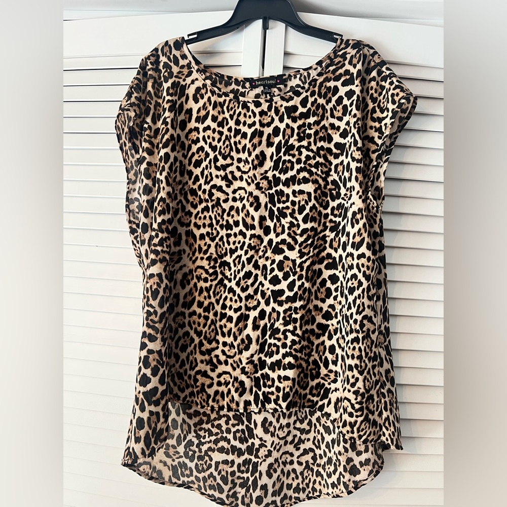 Leopard Print Juniors Blouse